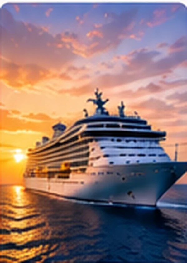 Cruise ship vacation at sunset